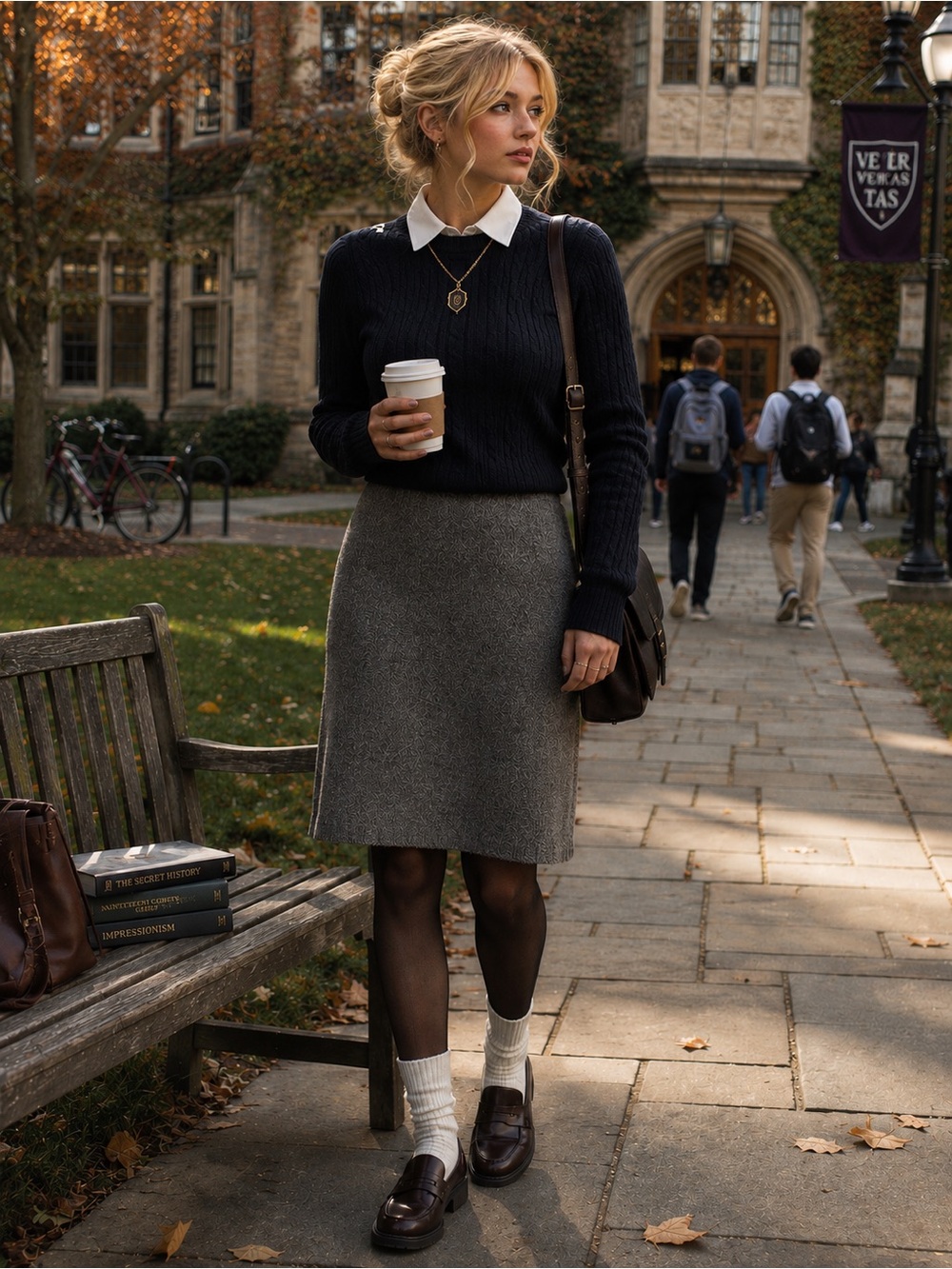 Grey Merino Wool A-Line Skirt — Classic Women's Workwear